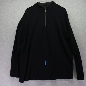 Mizzen+Main Sweater Mens 2XL XXL 1/4 Zip Pullover Mock Neck Black Long Sleeve